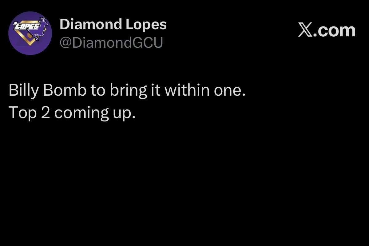 Diamond GCU live tweet screenshot